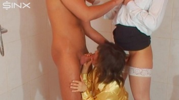 Fully Clothed Trio Enjoy Sex With Two Guys Screencap 10 on www.sinx.com