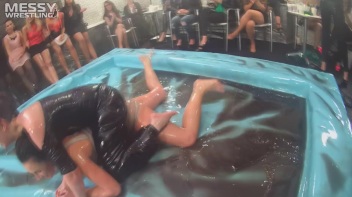 Messy Wrestling: Stylish, Feisty, And Ready To Rock That Oil!  4 Action Cam Battles With 8 Crazy Babes!! Screencap 88 on www.sinx.com