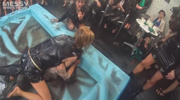 Messy Wrestling: Stylish, Feisty, And Ready To Rock That Oil!  4 Action Cam Battles With 8 Crazy Babes!! Screencap 9 on www.sinx.com