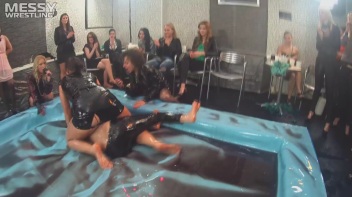 Messy Wrestling: Stylish, Feisty, And Ready To Rock That Oil!  4 Action Cam Battles With 8 Crazy Babes!! Screencap 98 on www.sinx.com