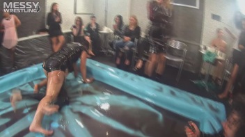 Messy Wrestling: Stylish, Feisty, And Ready To Rock That Oil!  4 Action Cam Battles With 8 Crazy Babes!! Screencap 100 on www.sinx.com