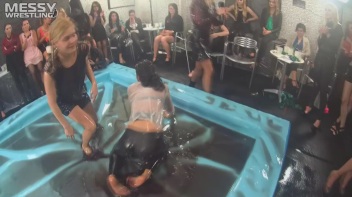 Messy Wrestling: Stylish, Feisty, And Ready To Rock That Oil!  4 Action Cam Battles With 8 Crazy Babes!! Screencap 11 on www.sinx.com
