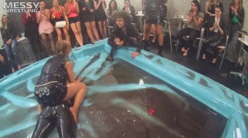 Messy Wrestling: Stylish, Feisty, And Ready To Rock That Oil!  4 Action Cam Battles With 8 Crazy Babes!! Screencap 17 on www.sinx.com