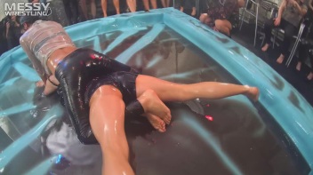 Messy Wrestling: Stylish, Feisty, And Ready To Rock That Oil!  4 Action Cam Battles With 8 Crazy Babes!! Screencap 23 on www.sinx.com