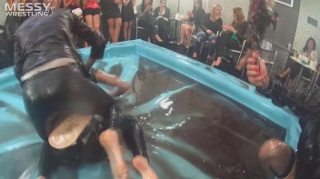 Messy Wrestling: Stylish, Feisty, And Ready To Rock That Oil!  4 Action Cam Battles With 8 Crazy Babes!! Screencap 36 on www.sinx.com