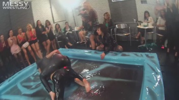 Messy Wrestling: Stylish, Feisty, And Ready To Rock That Oil!  4 Action Cam Battles With 8 Crazy Babes!! Screencap 40 on www.sinx.com