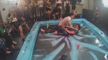 Messy Wrestling: Stylish, Feisty, And Ready To Rock That Oil!  4 Action Cam Battles With 8 Crazy Babes!! Screencap 45 on www.sinx.com