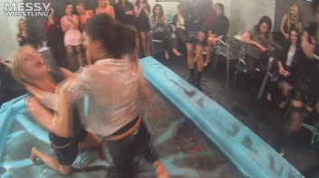 Messy Wrestling: Stylish, Feisty, And Ready To Rock That Oil!  4 Action Cam Battles With 8 Crazy Babes!! Screencap 5 on www.sinx.com