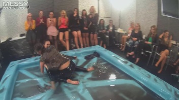 Messy Wrestling: Stylish, Feisty, And Ready To Rock That Oil!  4 Action Cam Battles With 8 Crazy Babes!! Screencap 54 on www.sinx.com