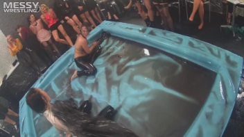 Messy Wrestling: Stylish, Feisty, And Ready To Rock That Oil!  4 Action Cam Battles With 8 Crazy Babes!! Screencap 55 on www.sinx.com