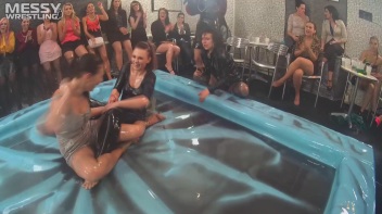 Messy Wrestling: Stylish, Feisty, And Ready To Rock That Oil!  4 Action Cam Battles With 8 Crazy Babes!! Screencap 63 on www.sinx.com