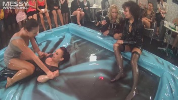 Messy Wrestling: Stylish, Feisty, And Ready To Rock That Oil!  4 Action Cam Battles With 8 Crazy Babes!! Screencap 66 on www.sinx.com