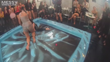 Messy Wrestling: Stylish, Feisty, And Ready To Rock That Oil!  4 Action Cam Battles With 8 Crazy Babes!! Screencap 73 on www.sinx.com