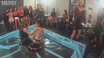 Messy Wrestling: Stylish, Feisty, And Ready To Rock That Oil!  4 Action Cam Battles With 8 Crazy Babes!! Screencap 8 on www.sinx.com