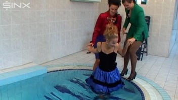 Pool Fun For Satin Clad Babes Screencap 21 on www.sinx.com