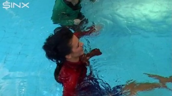 Pool Fun For Satin Clad Babes Screencap 35 on www.sinx.com