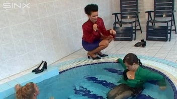 Pool Fun For Satin Clad Babes Screencap 43 on www.sinx.com