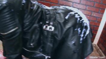 Dressed in leather and covered in cum Screencap 38 on www.sinx.com