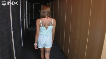 Tattooed Babe Takes Fully Clothed Shower Screencap 4 on www.sinx.com