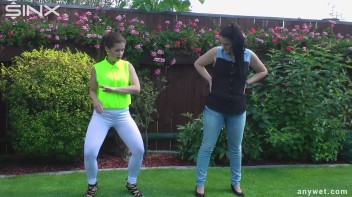 Cute Babes Get Soaked During Exercise - Cam 1 Screencap 9 on www.sinx.com