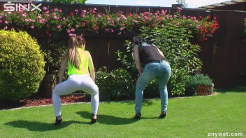 Cute Babes Get Soaked During Exercise - Cam 1 Screencap 12 on www.sinx.com