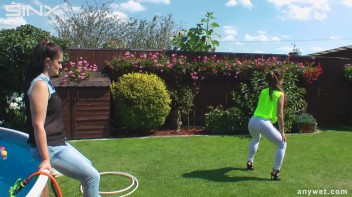 Cute Babes Get Soaked During Exercise - Cam 1 Screencap 16 on www.sinx.com