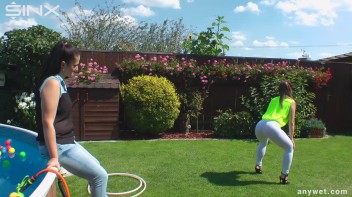 Cute Babes Get Soaked During Exercise - Cam 1 Screencap 17 on www.sinx.com