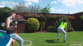 Cute Babes Get Soaked During Exercise - Cam 1 Screencap 18 on www.sinx.com