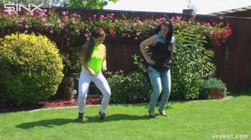 Cute Babes Get Soaked During Exercise - Cam 1 Screencap 2 on www.sinx.com