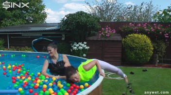 Cute Babes Get Soaked During Exercise - Cam 1 Screencap 22 on www.sinx.com