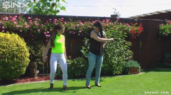 Cute Babes Get Soaked During Exercise - Cam 1 Screencap 3 on www.sinx.com