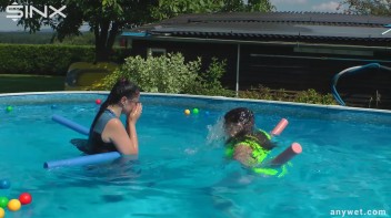 Cute Babes Get Soaked During Exercise - Cam 1 Screencap 36 on www.sinx.com