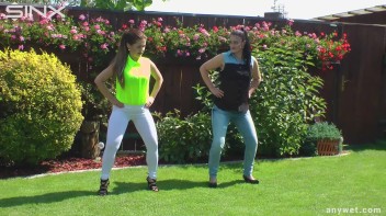 Cute Babes Get Soaked During Exercise - Cam 1 Screencap 4 on www.sinx.com