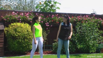 Cute Babes Get Soaked During Exercise - Cam 1 Screencap 7 on www.sinx.com