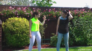 Cute Babes Get Soaked During Exercise - Cam 1 Screencap 8 on www.sinx.com