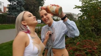 Drink Swapping Blondes Get Wet And Messy Screencap 26 on www.sinx.com