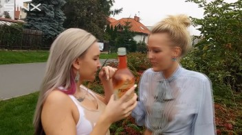 Drink Swapping Blondes Get Wet And Messy Screencap 33 on www.sinx.com
