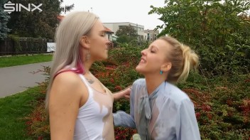 Drink Swapping Blondes Get Wet And Messy Screencap 34 on www.sinx.com