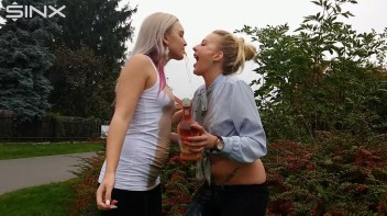 Drink Swapping Blondes Get Wet And Messy Screencap 43 on www.sinx.com