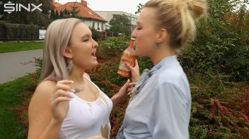 Drink Swapping Blondes Get Wet And Messy Screencap 10 on www.sinx.com