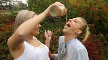 Drink Swapping Blondes Get Wet And Messy Screencap 12 on www.sinx.com
