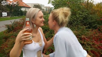 Drink Swapping Blondes Get Wet And Messy Screencap 15 on www.sinx.com