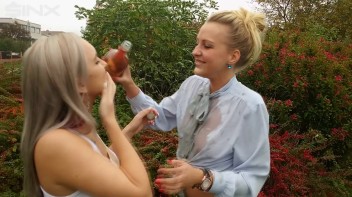 Drink Swapping Blondes Get Wet And Messy Screencap 16 on www.sinx.com