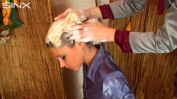 Pretty Blonde Is Soaked While Getting Hair Washed Screencap 25 on www.sinx.com