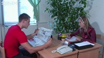 Naughty Work Trio Brings Naughty Bedroom Behavior to The Breakroom Screencap 3 on www.sinx.com