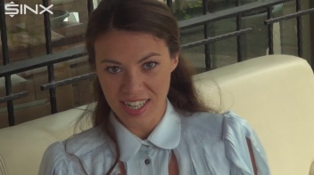 Brunette Licks Cum From Her Ripped Clothes Screencap 3 on www.sinx.com