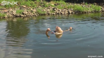 Seductive Blonde Smokes And Gets Drenched In Lake Screencap 42 on www.sinx.com
