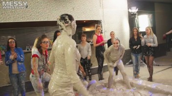 Messy Wrestling: Two Battles - No One Stops Until They're Fully Slopped! Screencap 86 on www.sinx.com