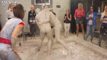 Messy Wrestling: Two Battles - No One Stops Until They're Fully Slopped! Screencap 91 on www.sinx.com