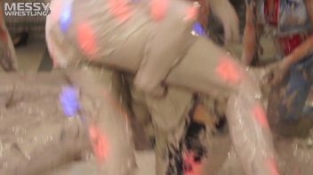 Messy Wrestling: Two Battles - No One Stops Until They're Fully Slopped! Screencap 11 on www.sinx.com